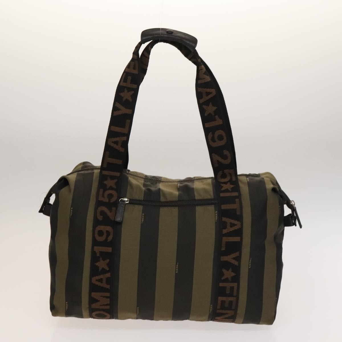 Fendi FENDI Pecan Hand Bag Nylon Canvas 2 Set Black Brown Authentic ti3350