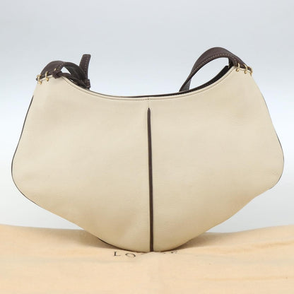 Loewe LOEWE Shoulder Bag Leather White Gold Authentic 162858