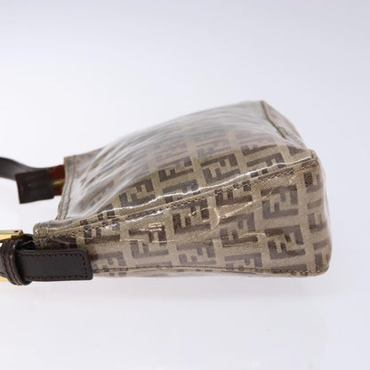 Fendi FENDI Zucchino Canvas Shoulder Bag Coated Canvas Beige Gold Authentic 136436