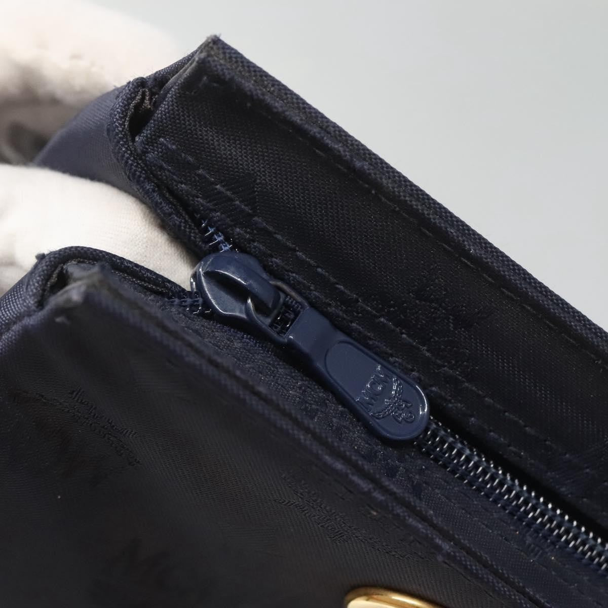 MCM MCM Logogram Vicetos Shoulder Bag Nylon Navy Gold Authentic 127085