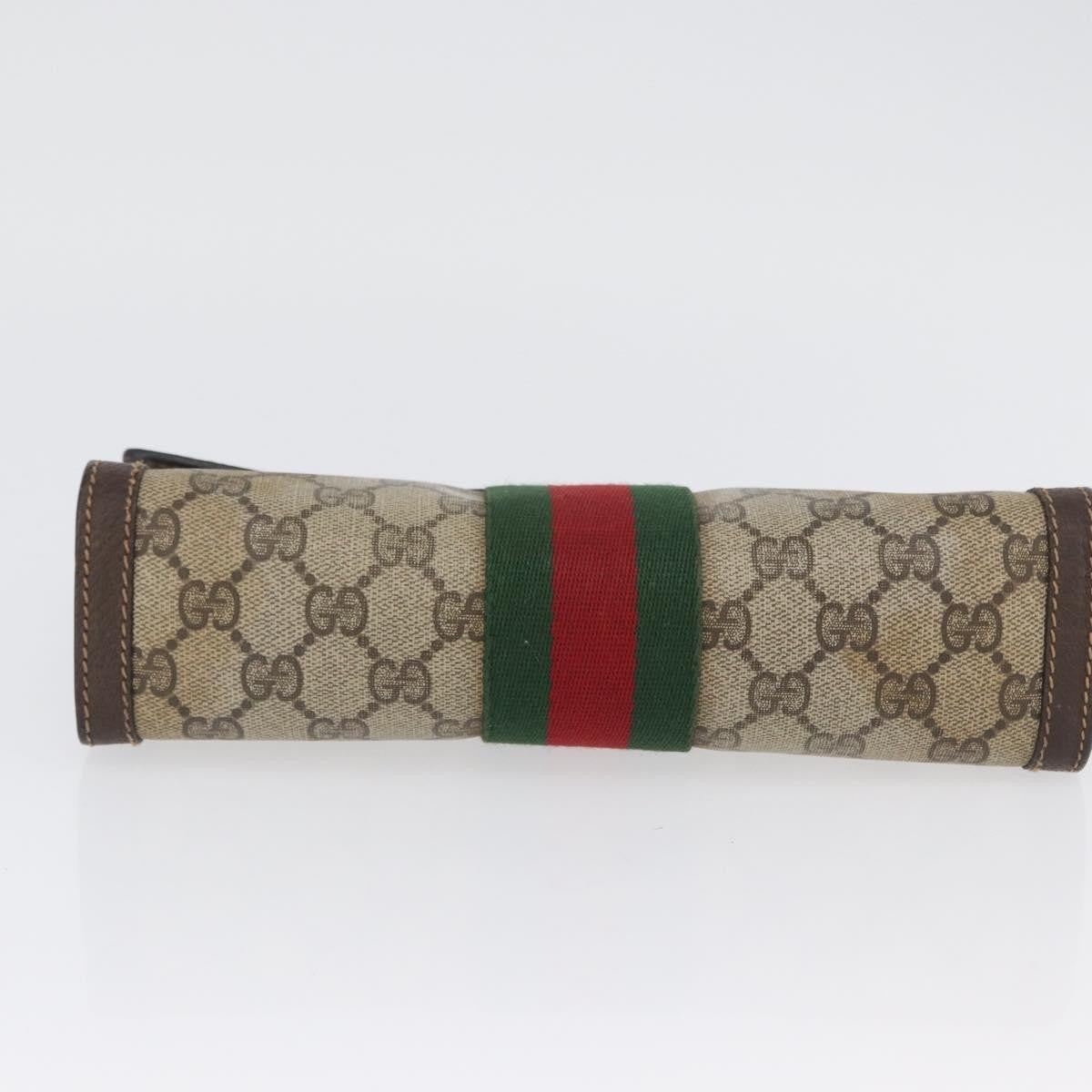 Gucci GUCCI GG Supreme Web Sherry Line Bag PVC Beige Gold 67 039 3087 Authentic 173857