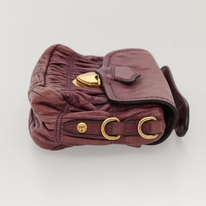 Prada PRADA Shoulder Bag Leather Purple Gold Authentic BD1517