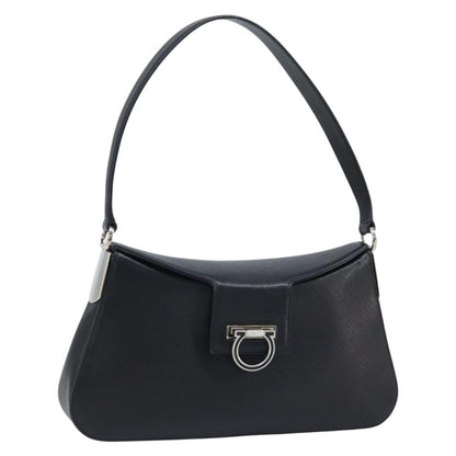 Salvatore Ferragamo Salvatore Ferragamo Gancini Shoulder Bag Leather Black Silver Authentic gh1877