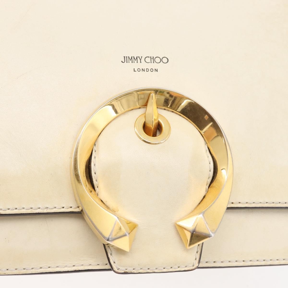 Jimmy Choo Jimmy Choo Shoulder Bag Leather White Gold Authentic BA12336
