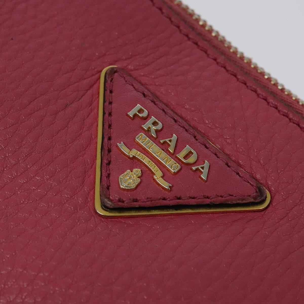 Prada PRADA Shoulder Bag Leather Pink Gold Authentic BD1620