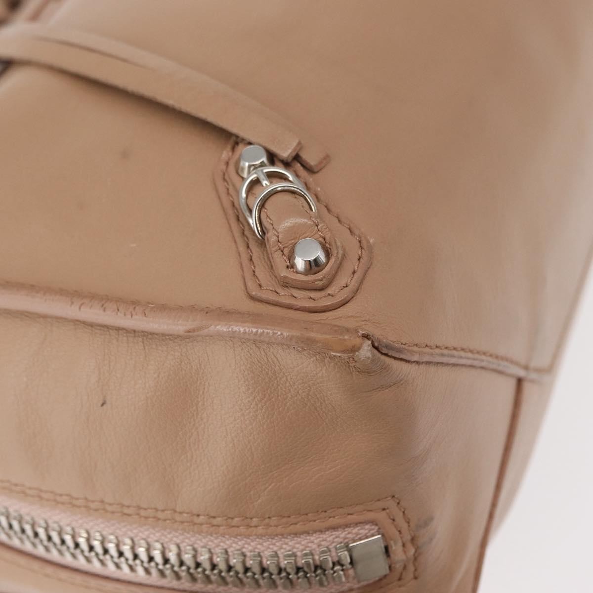 Balenciaga BALENCIAGA The Paper A6 Hand Bag Leather 2way Beige Silver 370926 Authentic 149646