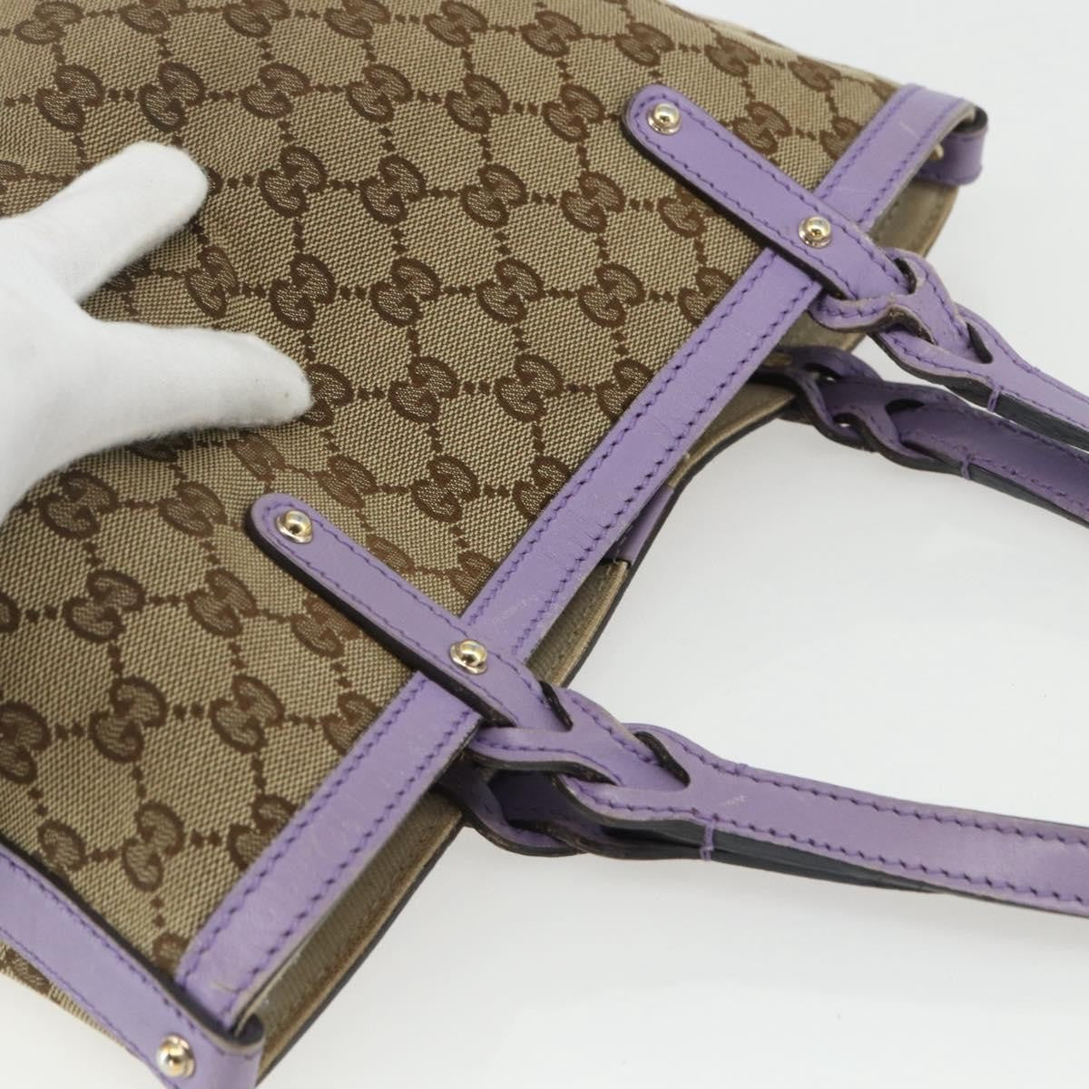 Gucci GUCCI GG Canvas Tote Bag Beige Gold 269878 Authentic ka541