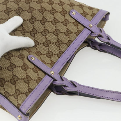Gucci GUCCI GG Canvas Tote Bag Beige Gold 269878 Authentic ka541