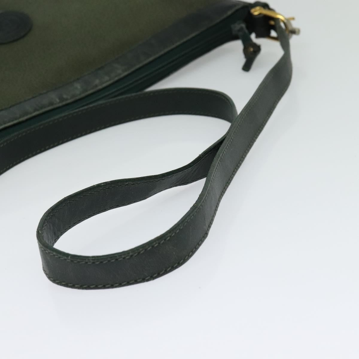 Gucci GUCCI Shoulder Bag Leather Green Gold Authentic am8352