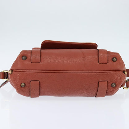 Chloé Chloé Chloe Hand Bag Leather 2way Orange Gold Authentic BA7366