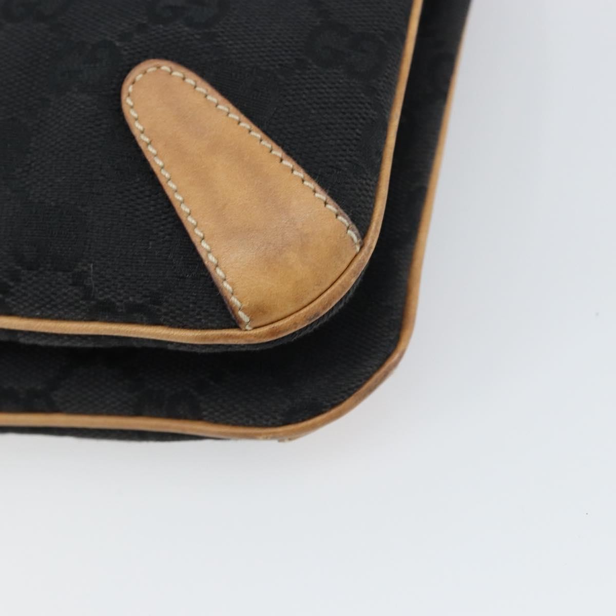 Gucci GUCCI GG Canvas Tote Bag Black Gold 114913 Authentic gh1523