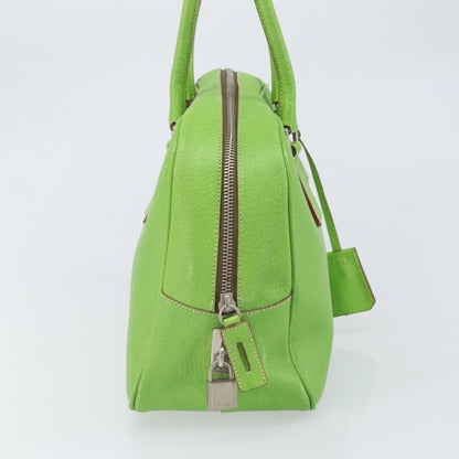 Prada PRADA Hand Bag Leather Silver Light green Authentic 172031