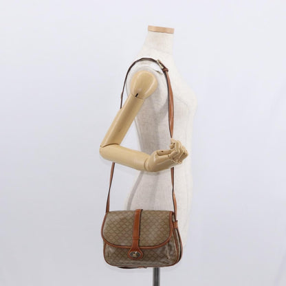 Celine CELINE Macadam Canvas Shoulder Bag PVC Beige Gold Authentic ka119