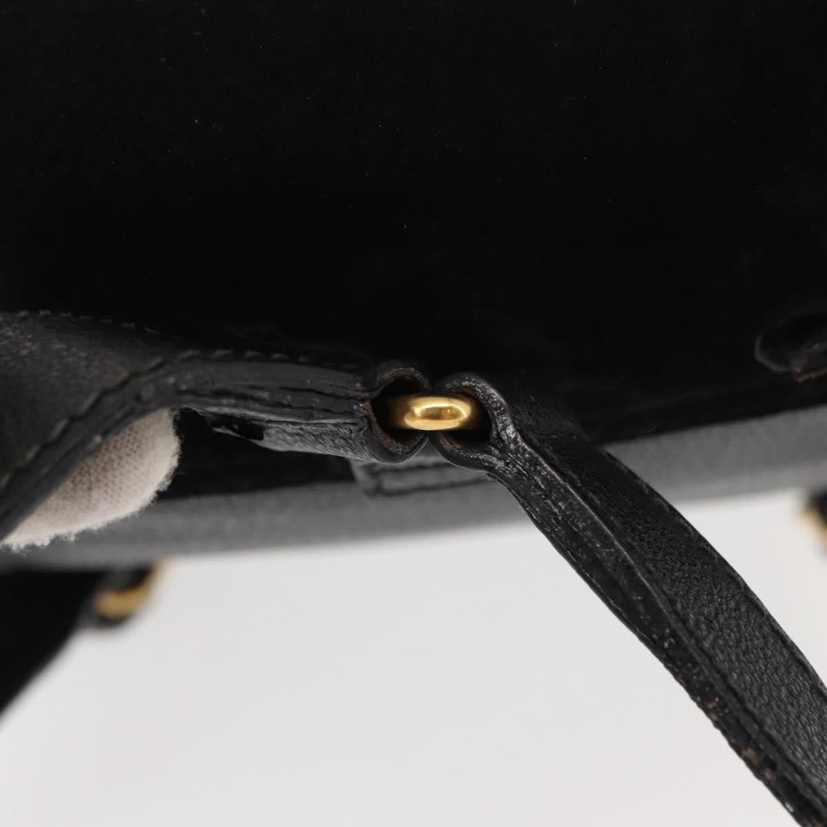 Gucci GUCCI Bamboo Backpack Suede Black Gold 003 58 0030 Authentic ep11366 Bag