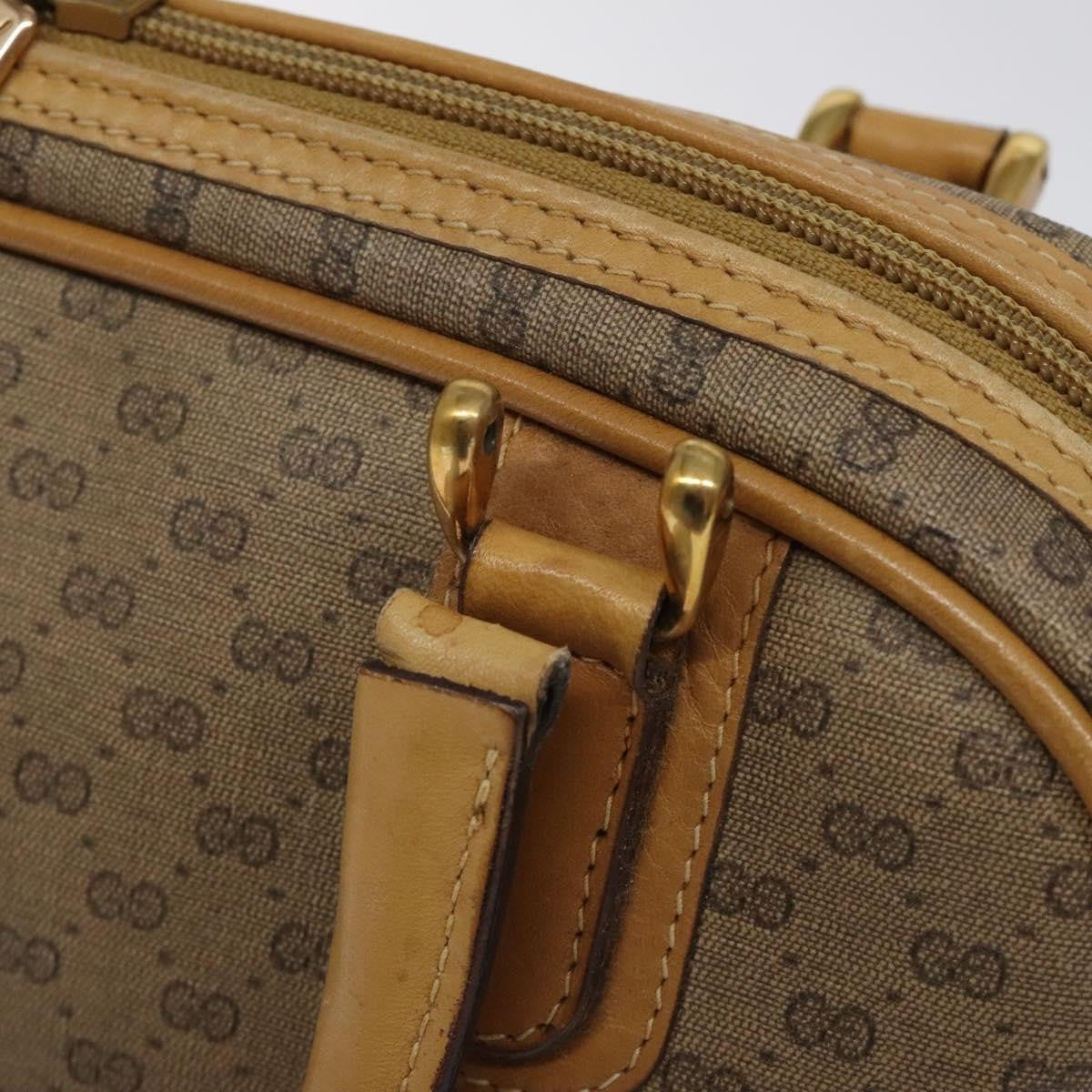 Gucci GUCCI Micro GG Supreme Hand Bag PVC Beige Gold 000 39 0030 Authentic BA2146