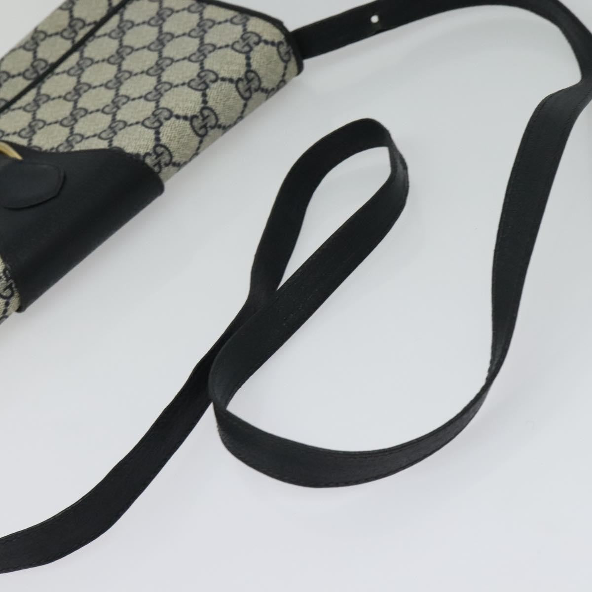 Gucci GUCCI GG Supreme Shoulder Bag PVC Navy Gold Authentic ep10523