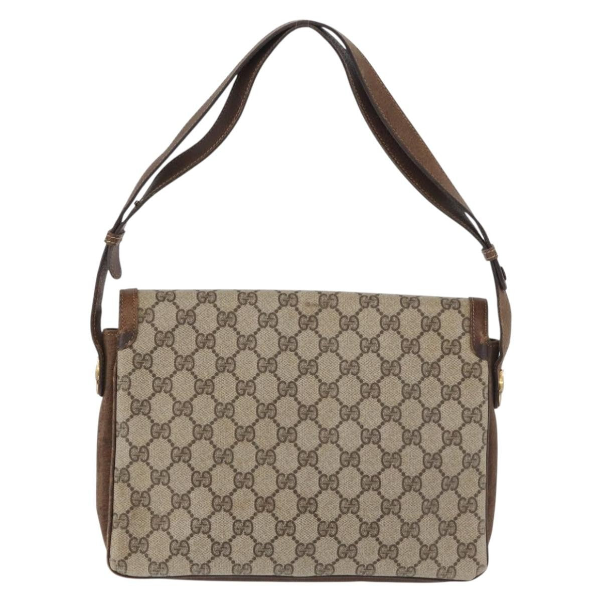 Gucci GUCCI GG Supreme Shoulder Bag PVC Beige Gold 001 16 4084 Authentic hk2993