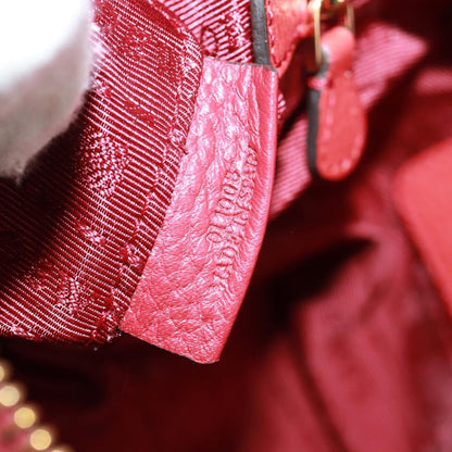 Loewe LOEWE Hand Bag Leather 2way Red Gold Authentic 160175