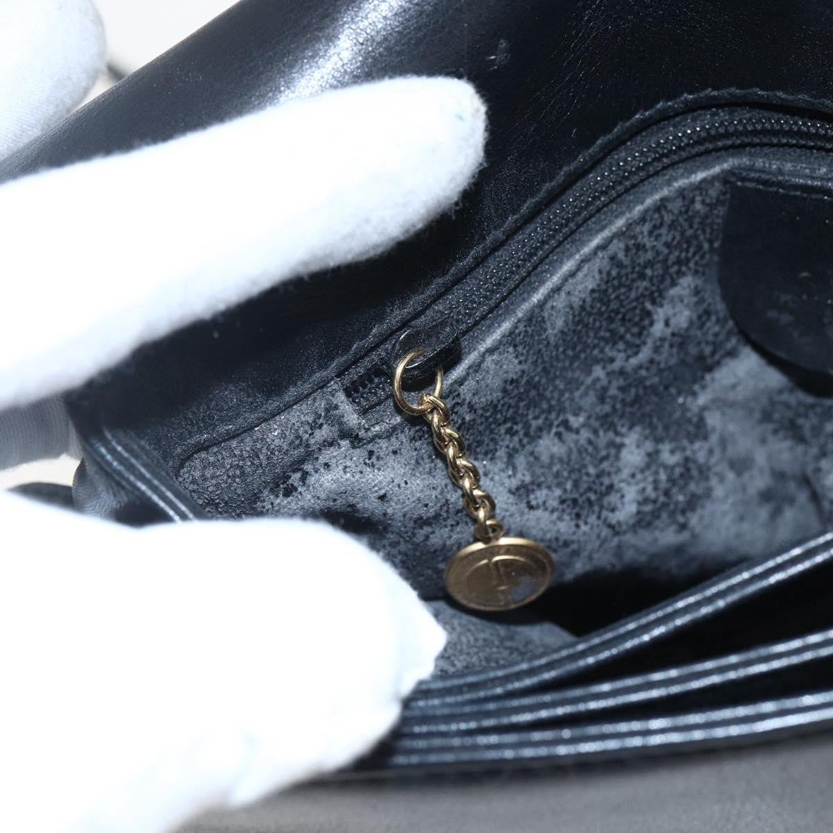 Gucci GUCCI Shoulder Bag Leather Black Silver 001 2214 Authentic ep13226