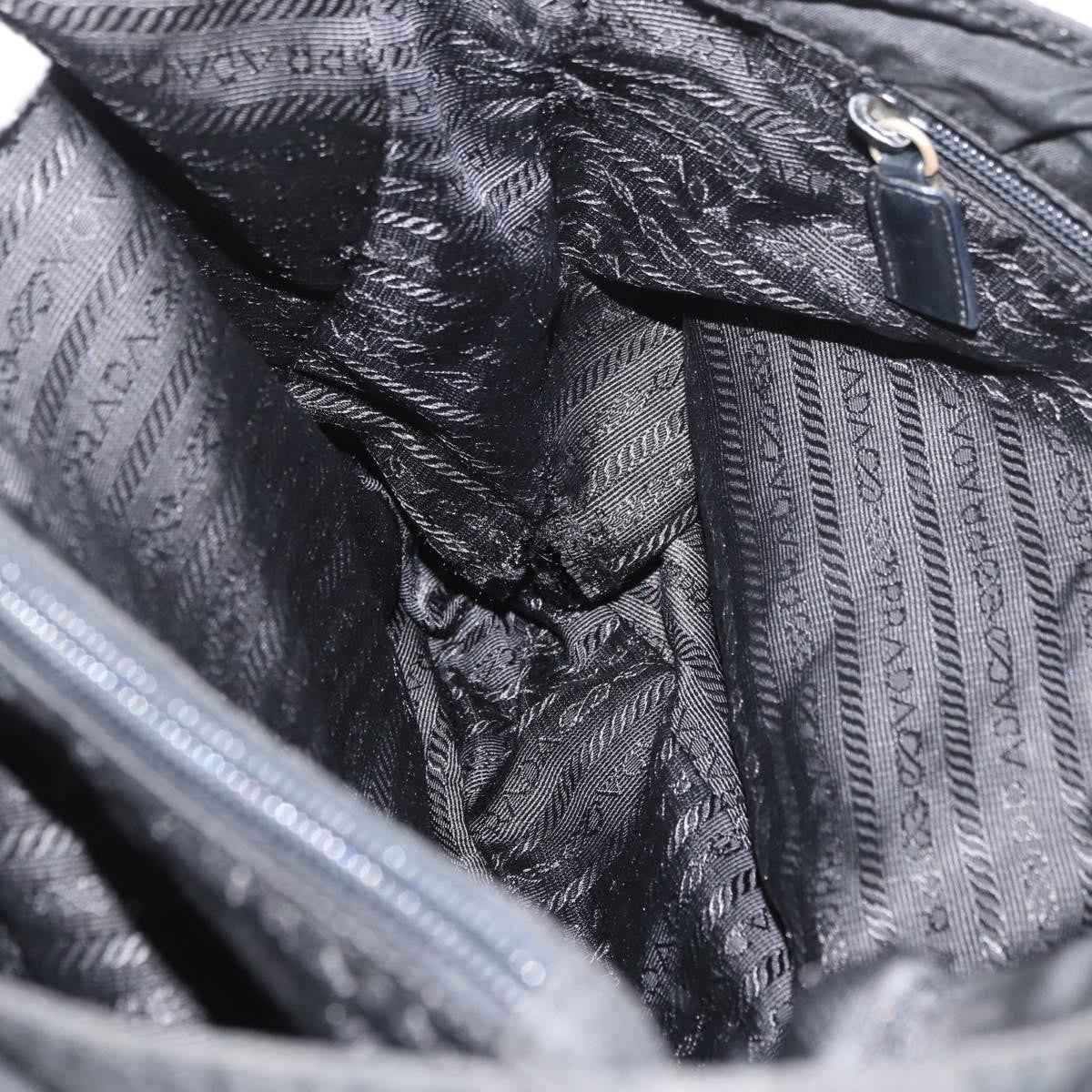 Prada PRADA Tote Bag Nylon Black Silver Authentic bs29615