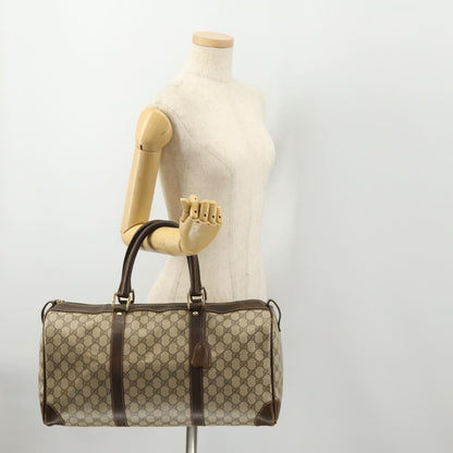 Gucci GUCCI GG Supreme Boston Bag PVC Beige Gold Authentic 175449