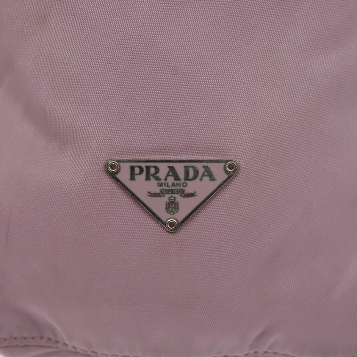 Prada PRADA Pouch Nylon Pink Silver Authentic 129576 Bag