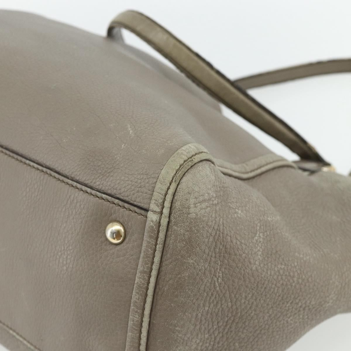 Gucci GUCCI Soho Hand Bag Leather Gray Gold 282309 Authentic 178647