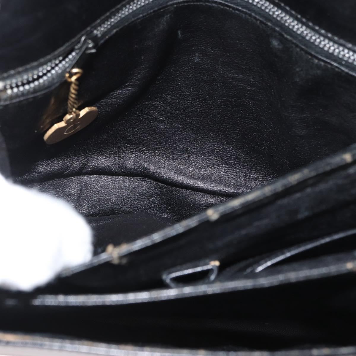 Celine CELINE Horse Carriage Shoulder Bag Leather Black Gold Authentic bs33584