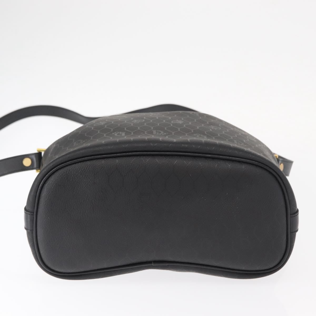 Dior Christian Dior Honeycomb Canvas Shoulder Bag PVC Black Gold Authentic 161139