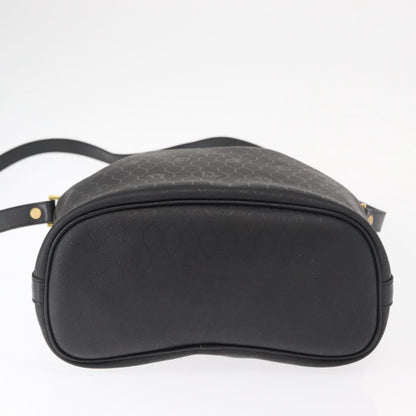 Dior Christian Dior Honeycomb Canvas Shoulder Bag PVC Black Gold Authentic 161139