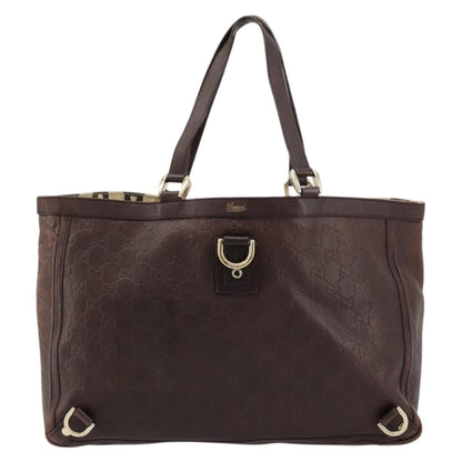 Gucci GUCCI GG Canvas Guccissima Tote Bag Leather Brown Gold 141472 Authentic 176366