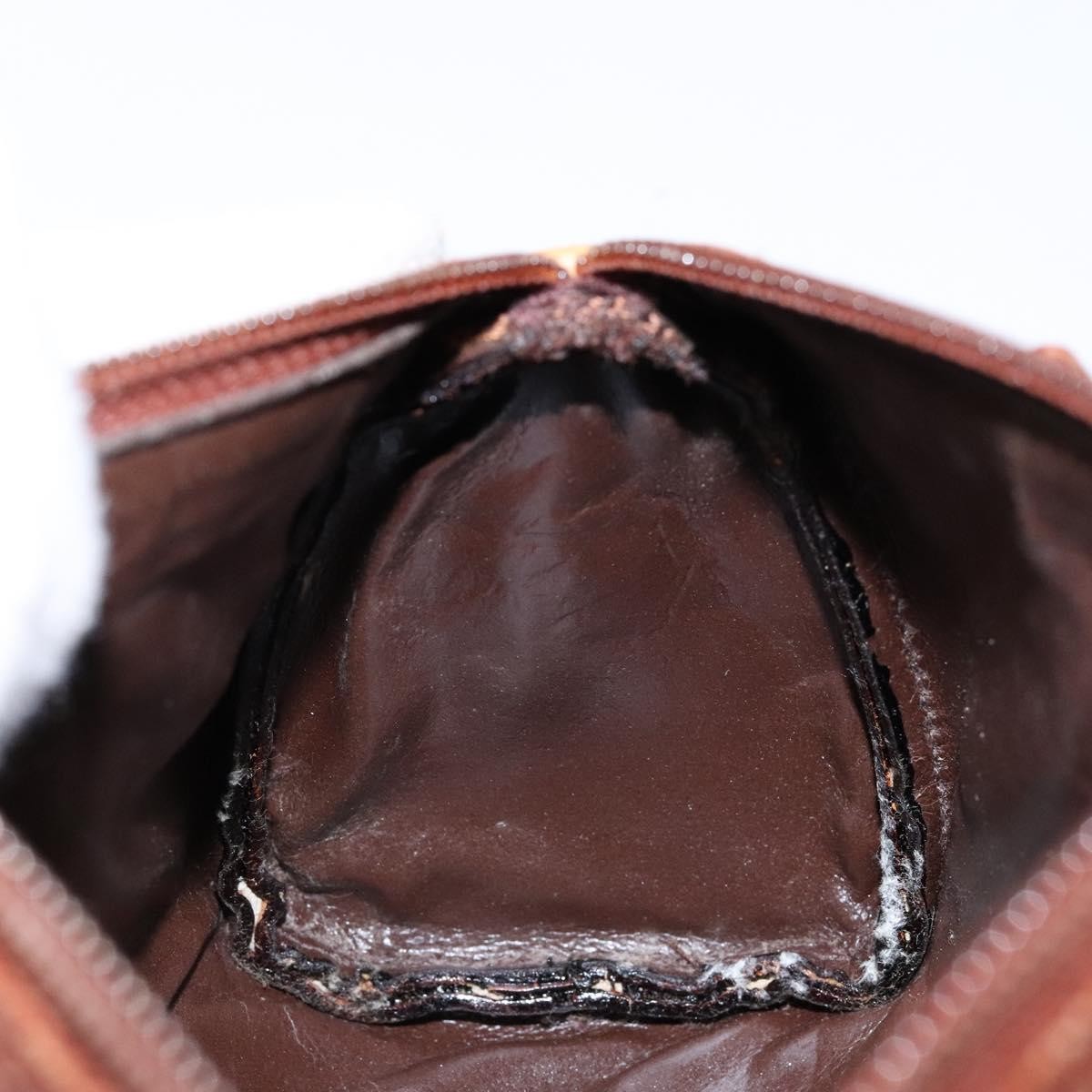 Fendi FENDI Hand Bag Leather 2way Brown Gold Authentic sw1085