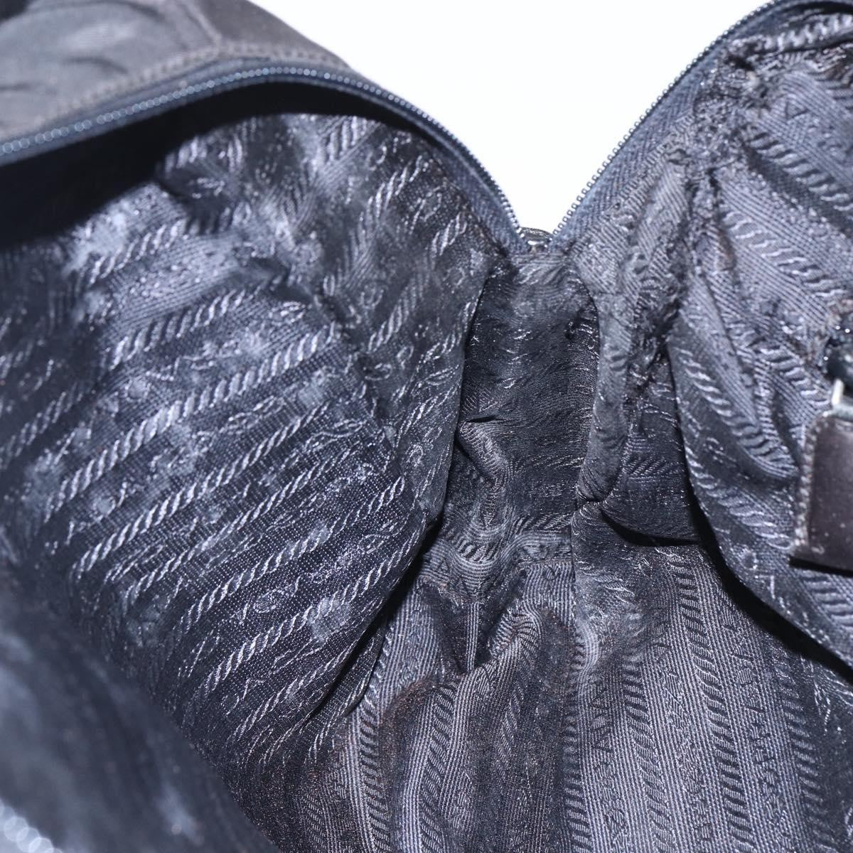 Prada PRADA Hand Bag Nylon Black Silver Authentic 154514