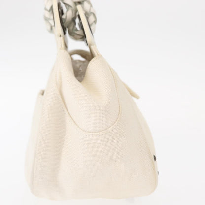 Chloé Chloé Chloe Hand Bag Canvas Leather White Authentic mr1648