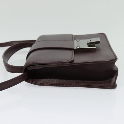 Jimmy Choo Jimmy Choo Hand Bag Leather Bordeaux Silver Authentic BA5034