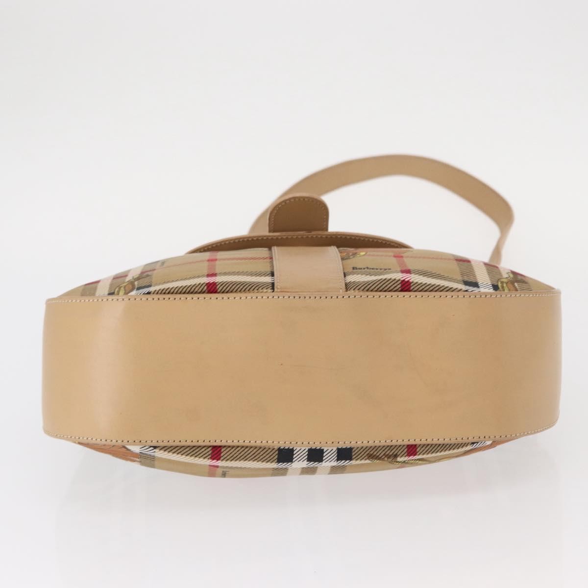 Burberrys Burberrys Nova Check Shoulder Bag Nylon Beige Gold Authentic 153830