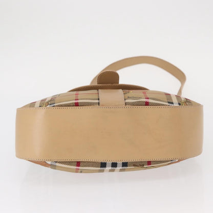 Burberrys Burberrys Nova Check Shoulder Bag Nylon Beige Gold Authentic 153830