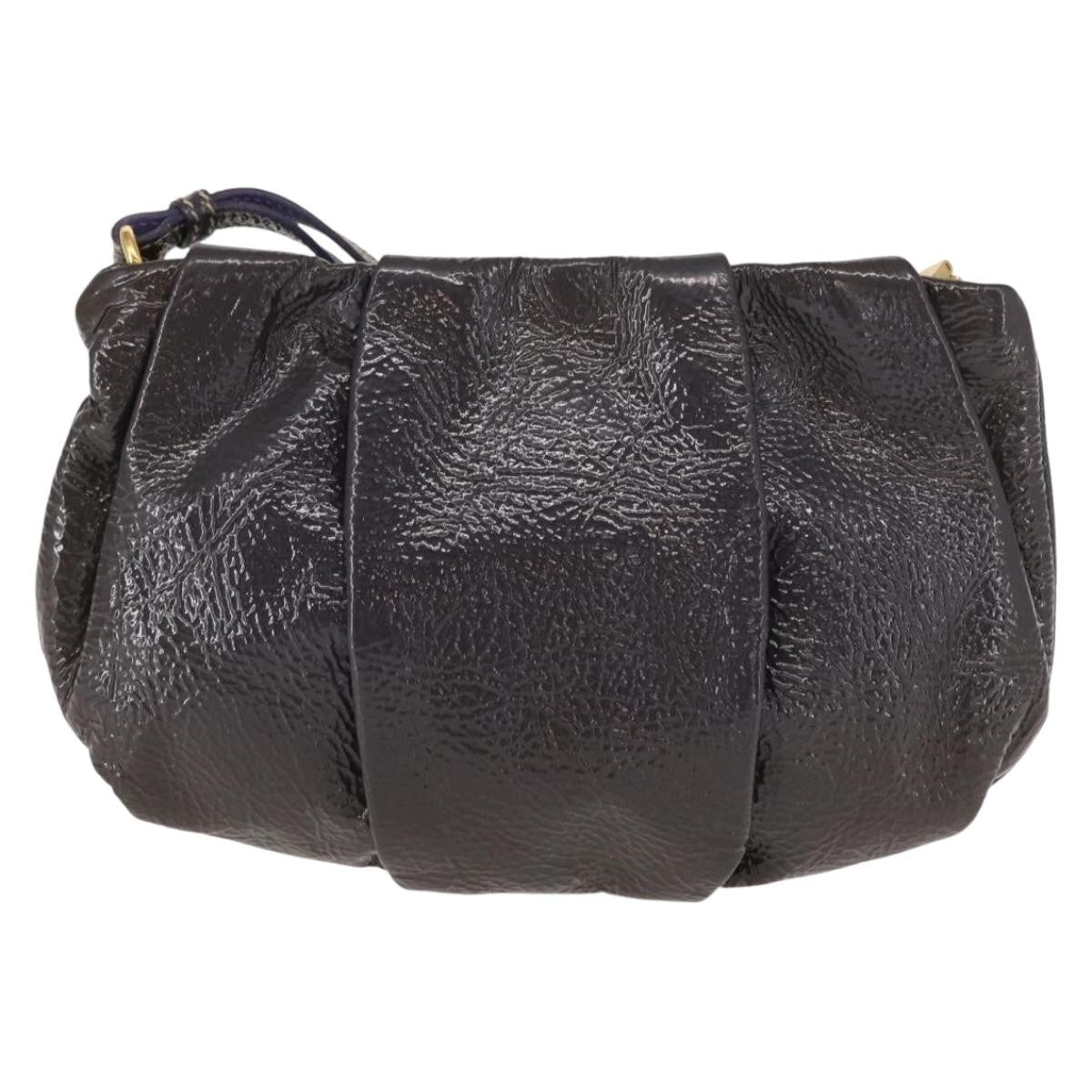 Prada PRADA Pouch Enamel Purple Gold Authentic 154899 Bag