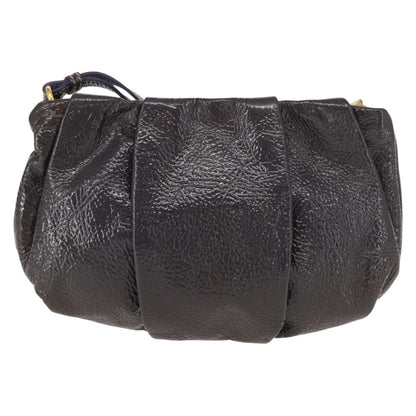 Prada PRADA Pouch Enamel Purple Gold Authentic 154899 Bag