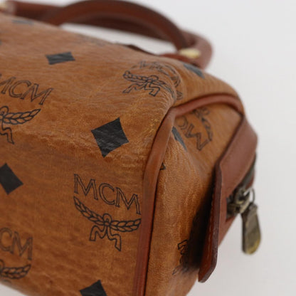 MCM MCM Logogram Vicetos Hand Bag PVC Leather Brown Gold Authentic bs31000