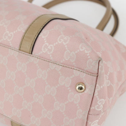Gucci GUCCI GG Canvas Tote Bag Pink Gold Authentic 158451