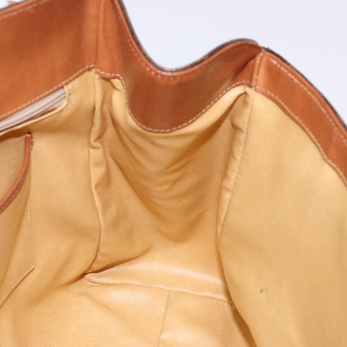 Celine CELINE Macadam Canvas Hand Bag PVC Leather Brown Gold Authentic bs28733