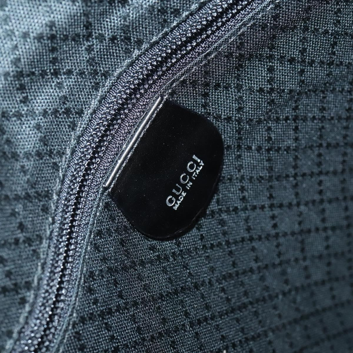 Gucci GUCCI Boston Bag Nylon Leather Black Silver 012 1553 0269 Authentic ti3430