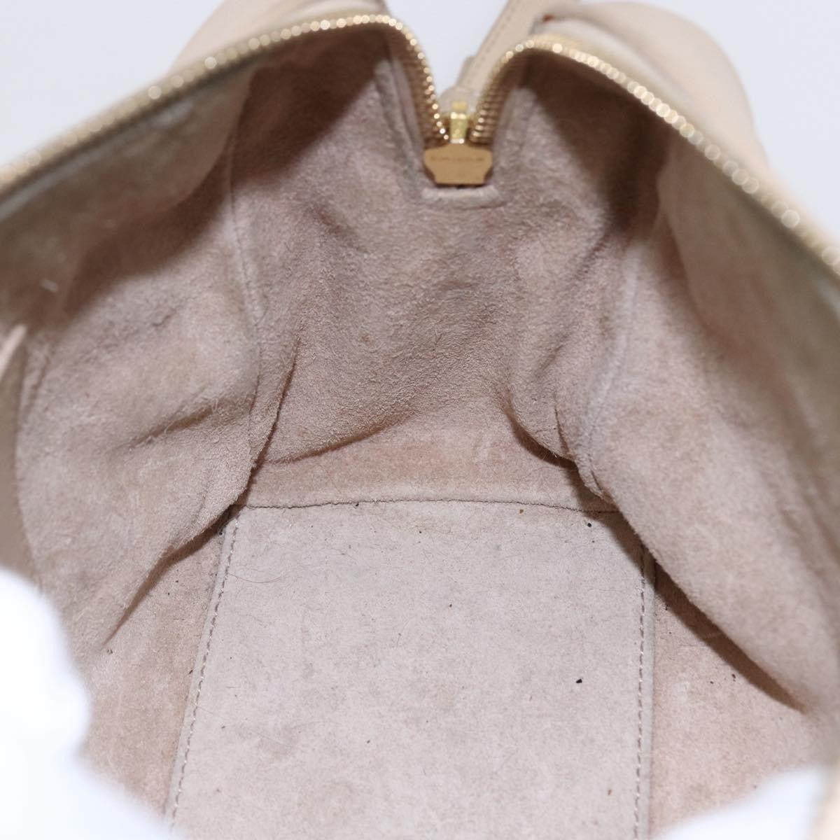 Saint Laurent SAINT LAURENT Mini Boston Bag Leather 2way Beige Gold Authentic bs30083
