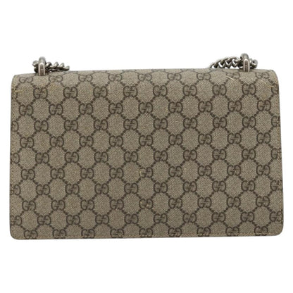 Gucci GUCCI GG Supreme Dionysus Chain Shoulder Bag PVC Beige Silver 400249 Authentic 165253