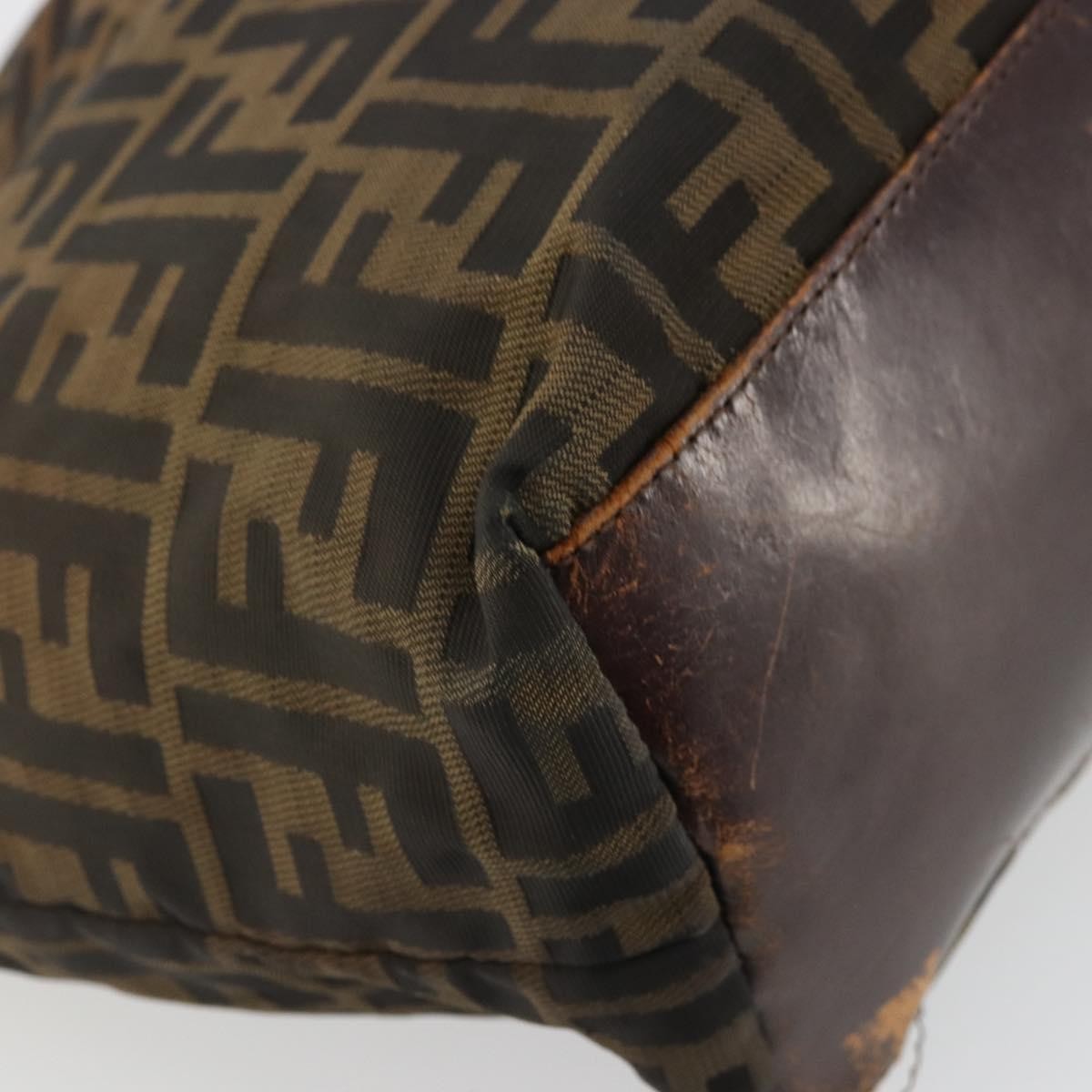 Fendi FENDI Zucca Canvas Tote Bag Brown Black Authentic 175192