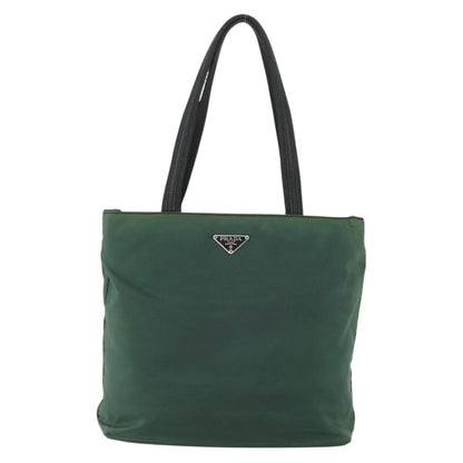 Prada PRADA Tote Bag Nylon Green Silver Authentic 155085