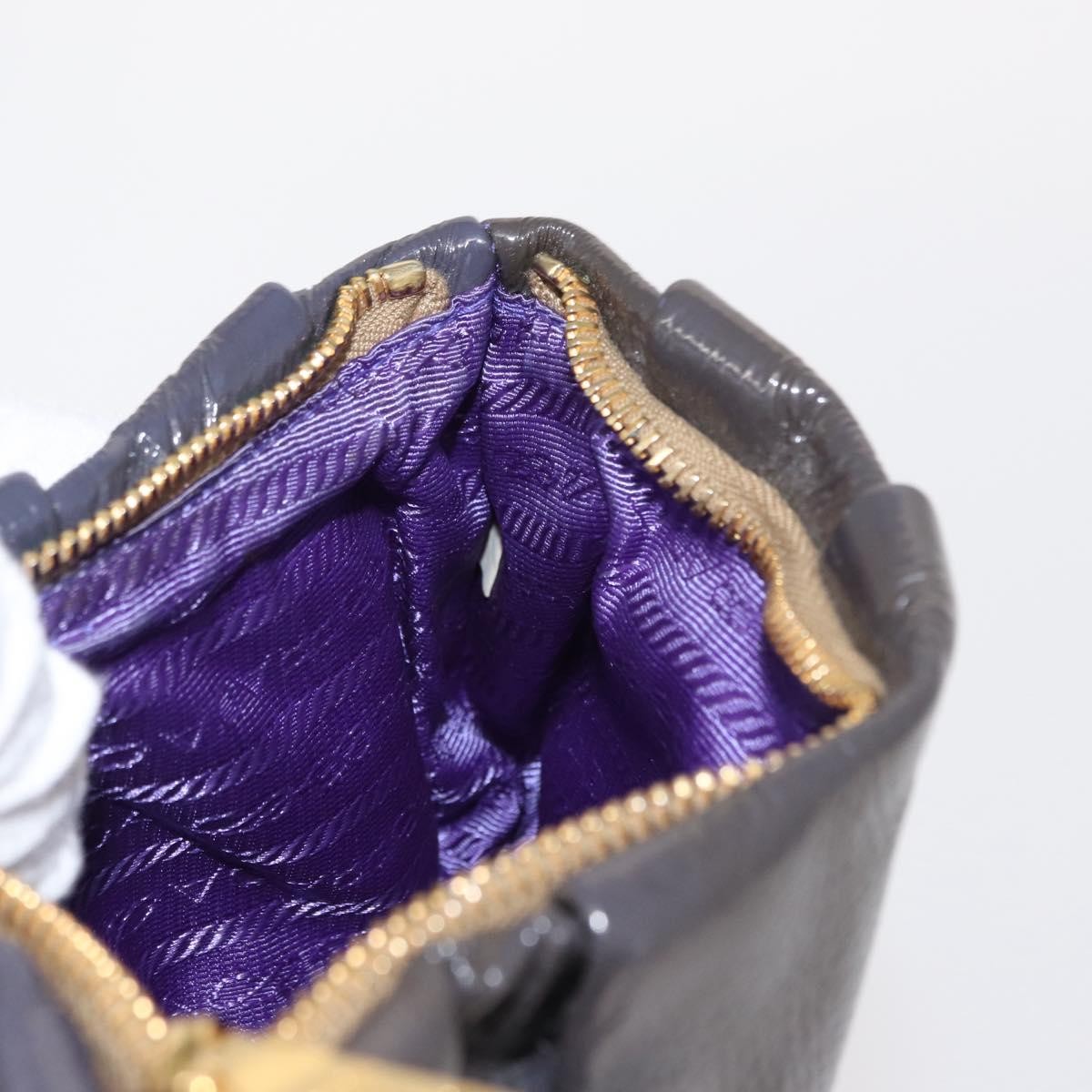 Prada PRADA Pouch Enamel Purple Gold Authentic 154899 Bag