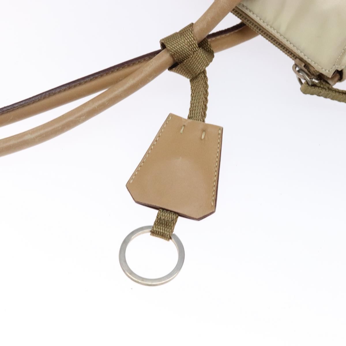 Prada PRADA Shoulder Bag Nylon Leather Beige Authentic bs29050