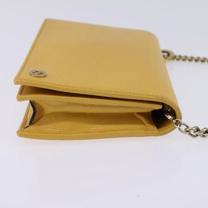 Gucci GUCCI Chain Shoulder Bag Leather Yellow 354697 Authentic 142696